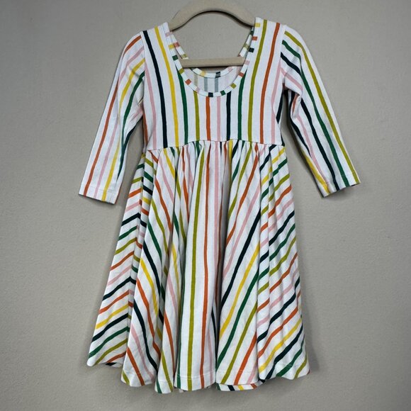 ALICE + AMES Multicolor Striped Ballet Dress Girls 4T Long Sleeve Twirl Holidays - Picture 2 of 5